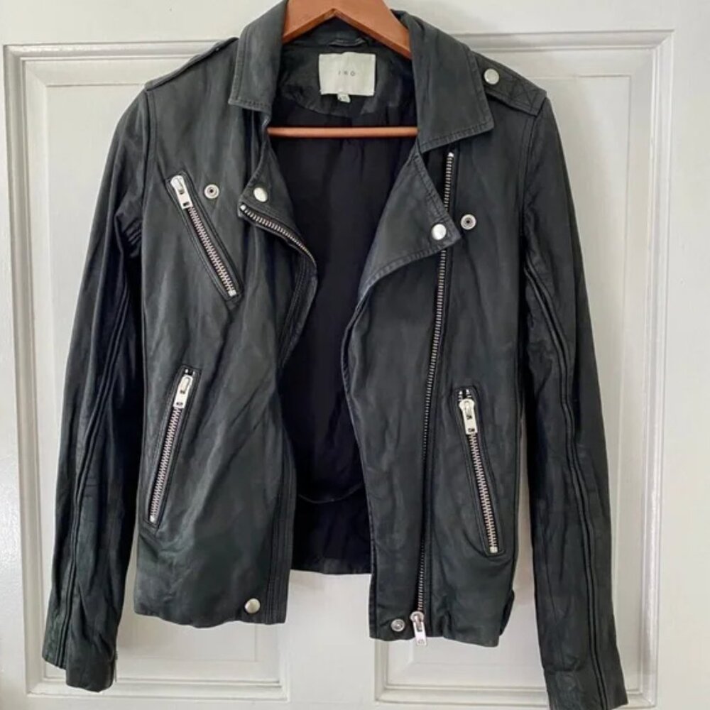 IRO Tajime Lamb Leather Suede Biker Jacket - Picture 3 of 14